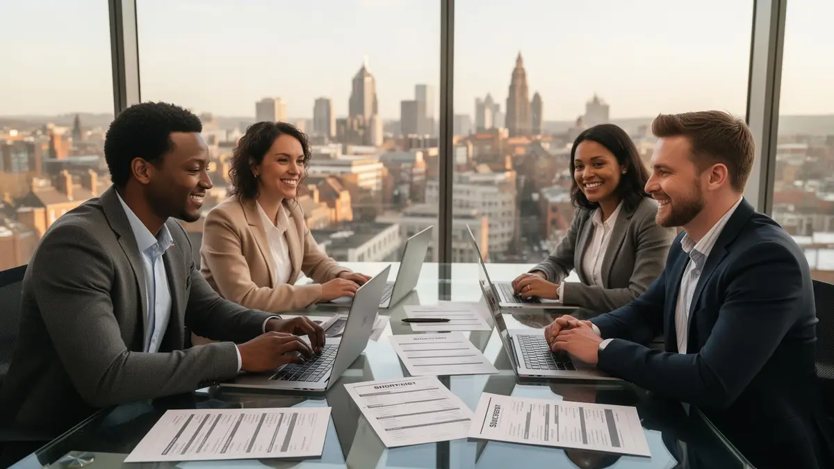 UK recruitment agency partners reviewing QA contractor shortlists with AD Plus Solutions